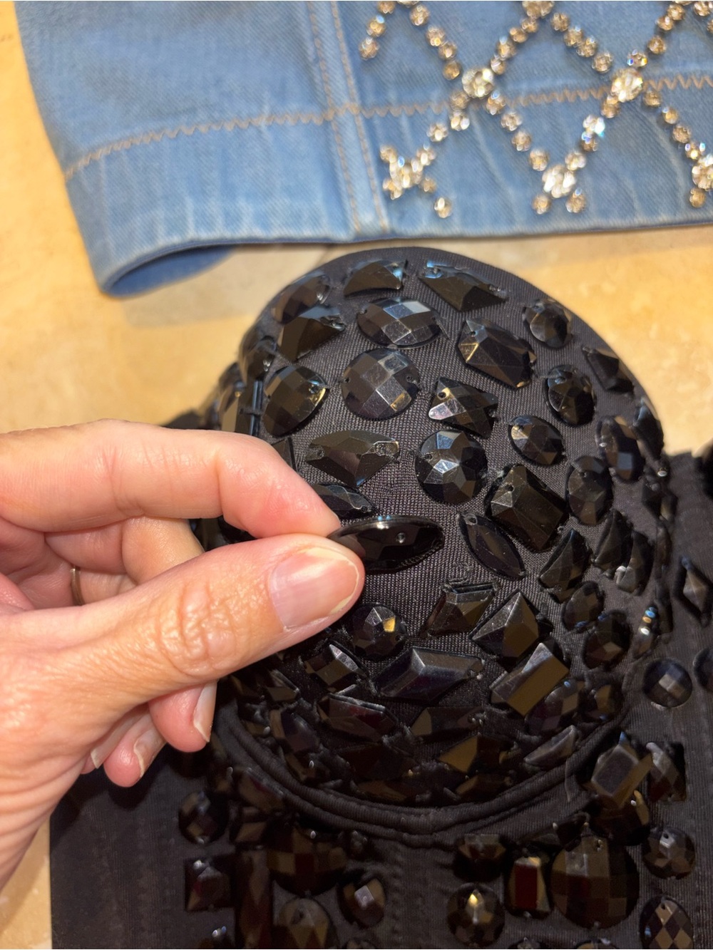 Rhinestone Embellished Corset Bustier Tops - Picture 5 of 6
